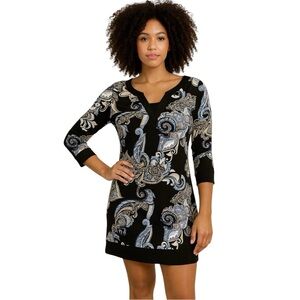 WHITE HOUSE BLACK MARKET paisley swirl pattern career classic lovely Sz M MD